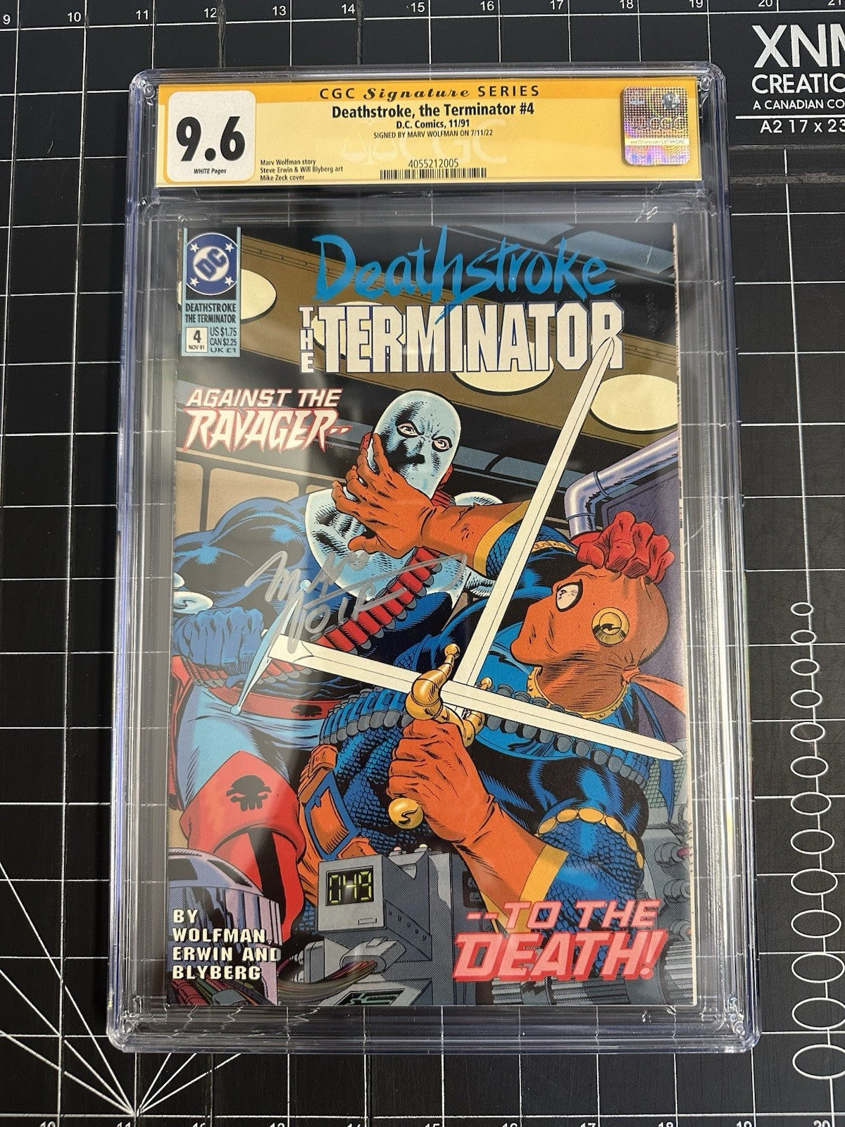 Deathstroke the Terminator #4 (1991) CGC 9.6 Signed By Marv Wolfman