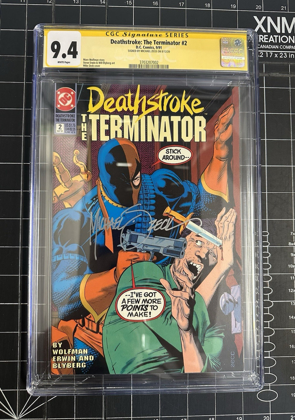 Deathstroke The Terminator #2 September 1991 DC Comics Signed By Mike Zeck CGC