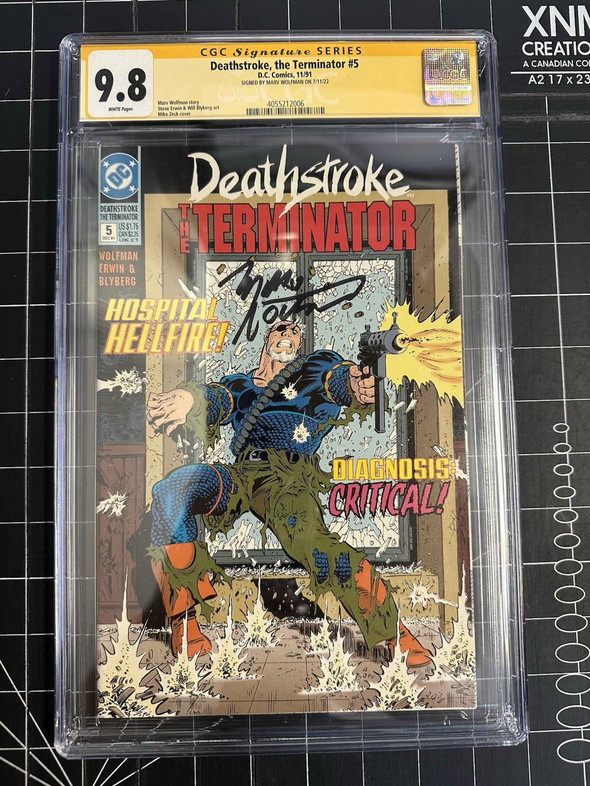Deathstroke The Terminator #5 CGC 9.8 Signed By Marv Wolfman