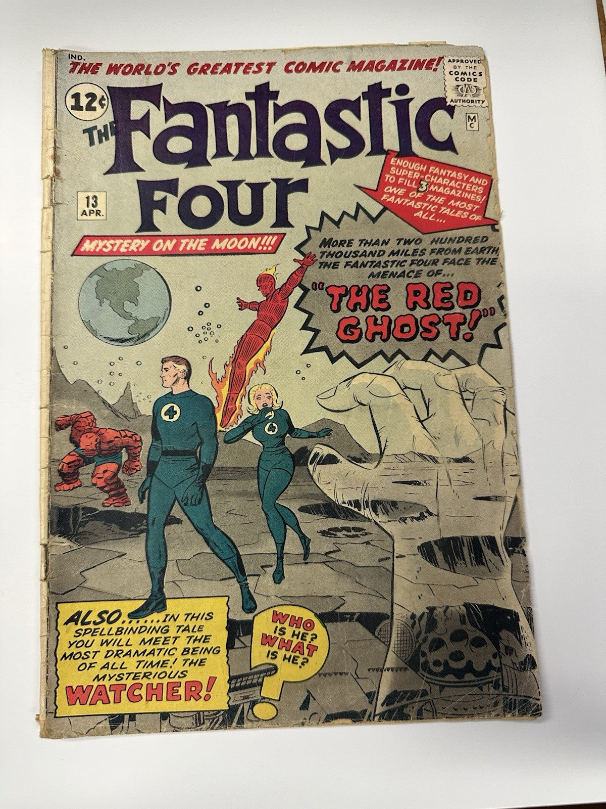 FANTASTIC FOUR #13 1963  1ST APP OF THE WATCHER AND THE RED GHOST !! GD+