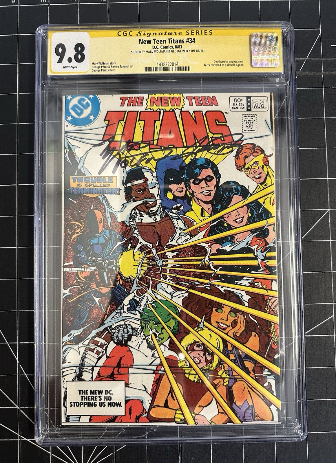 New Teen Titans (1982) # 34 (CGC 9.8 SS) Signed Wolfman and  Perez