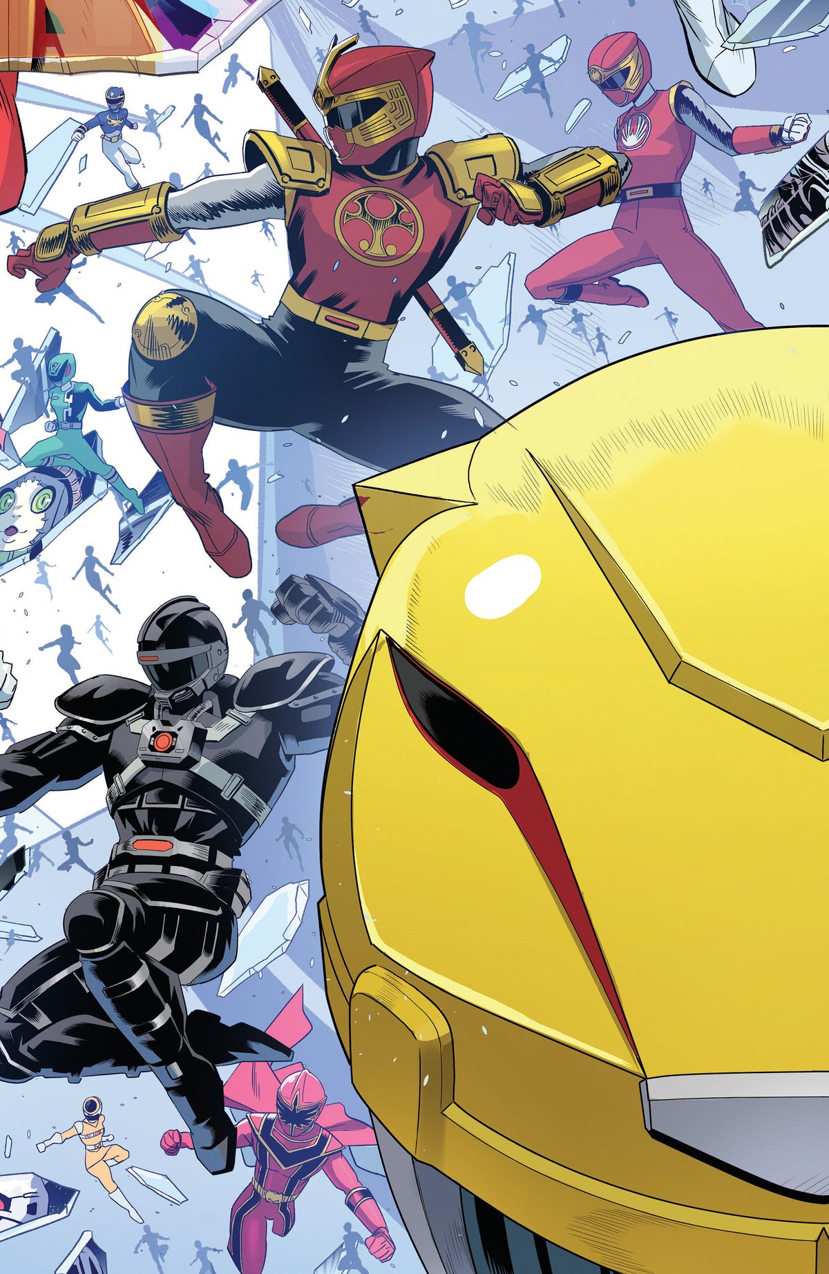 Power Rangers Unlimited #6 C Every Ranger Ever Card Stock Connecting Variant (Full Art, Zonno)